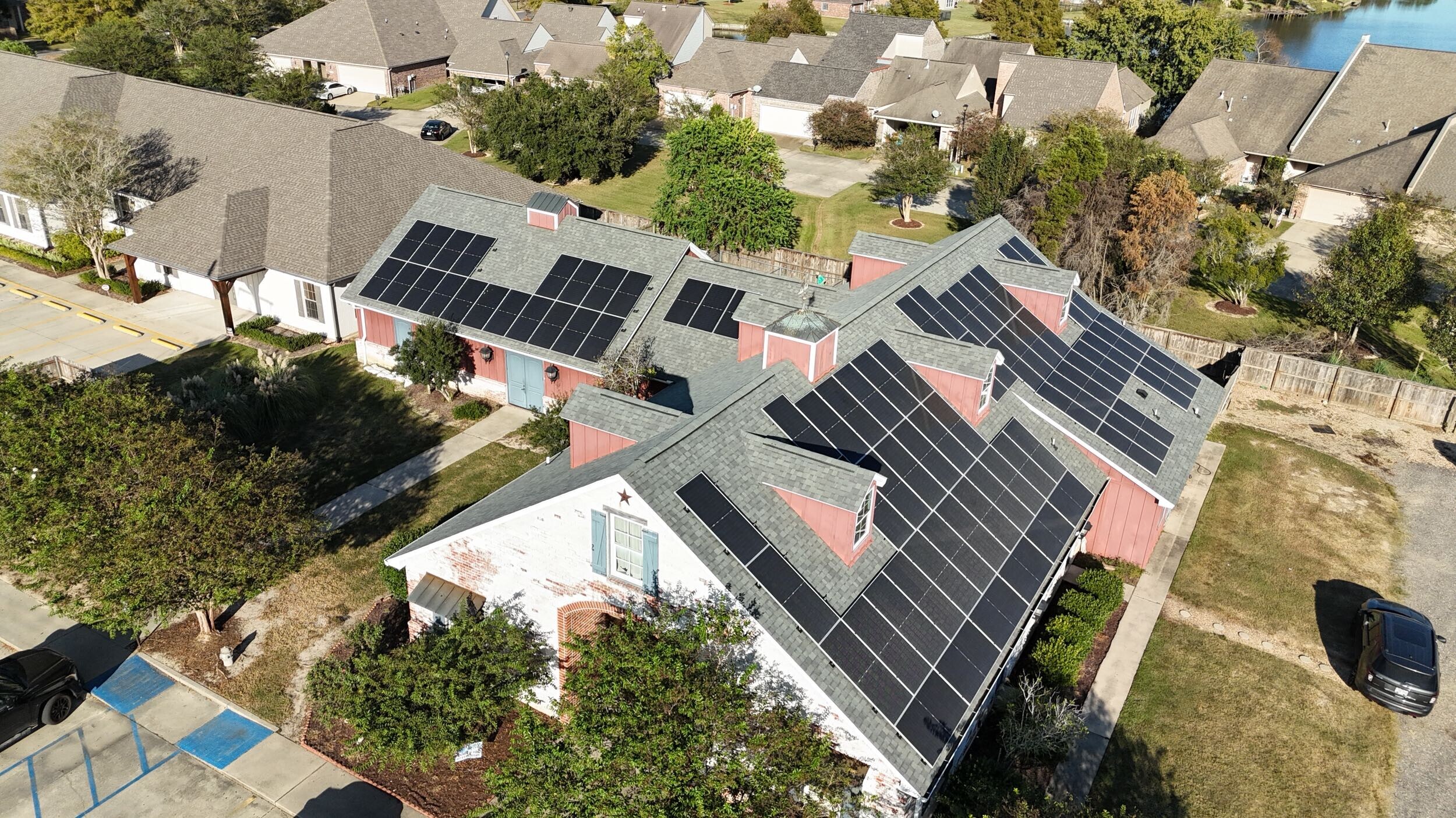 Solar panels in a commercial building
